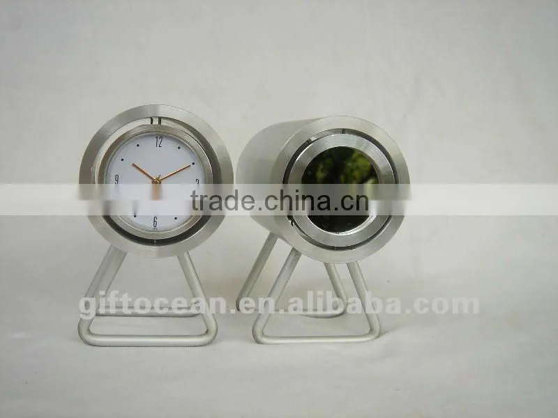 aluminum art metal desk clock, crafts aluminum clock