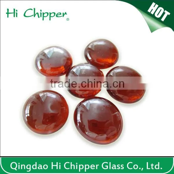Yellow decorative glass pebble gems for fire pit