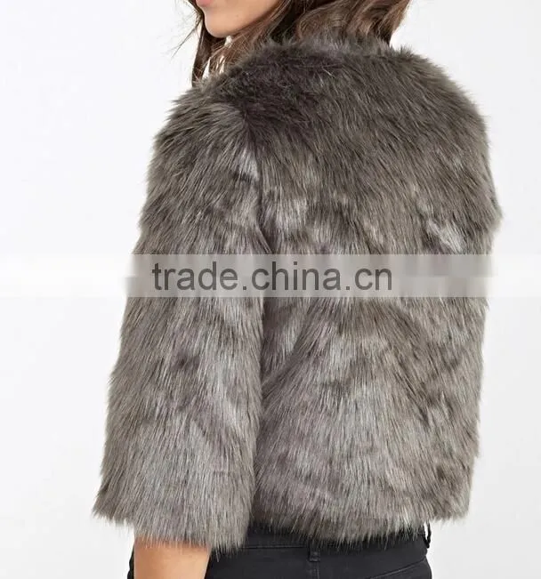 New fashion high quality womens short faux fur coat