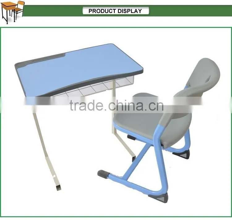 University student single and adjustable height desk and chair set