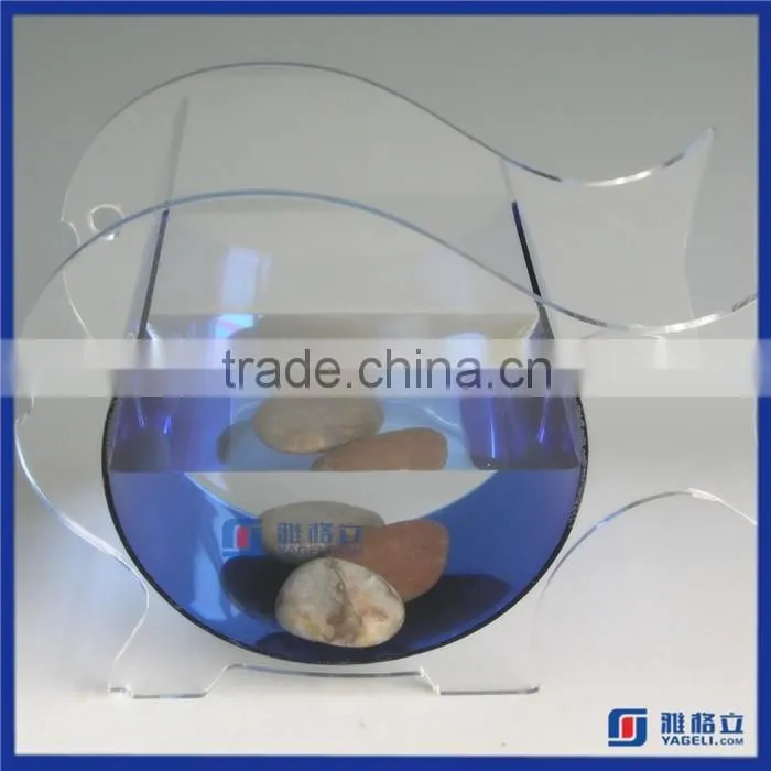 Manufacturer supplier fish shaped acrylic fish tank / plexiglass aquarium stand / pmma fish bowl stands