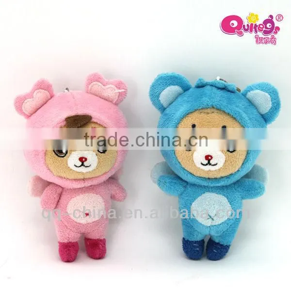 Stuffed angel keychain teddy bear