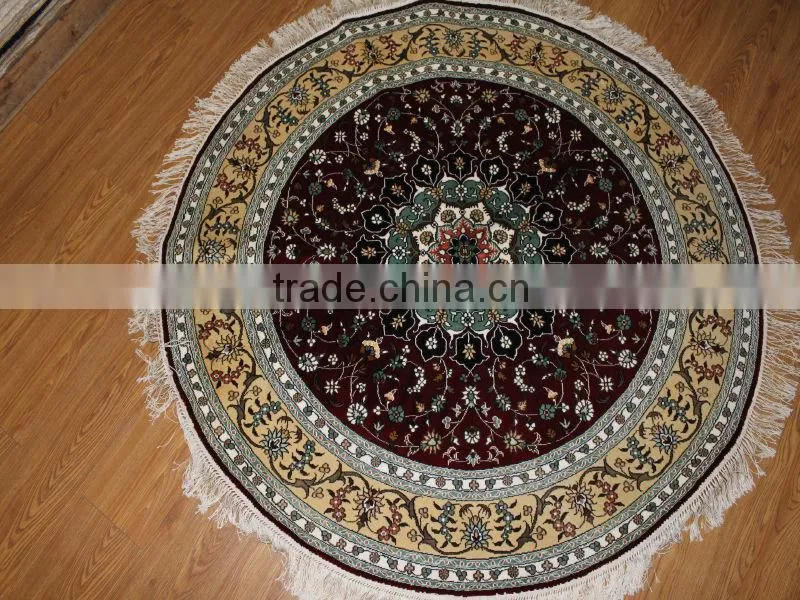 round shape handmade turkish round silk iranian persian silk rug carpets