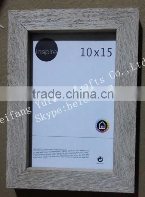 distressed wood finished PS plastic picture photo frame