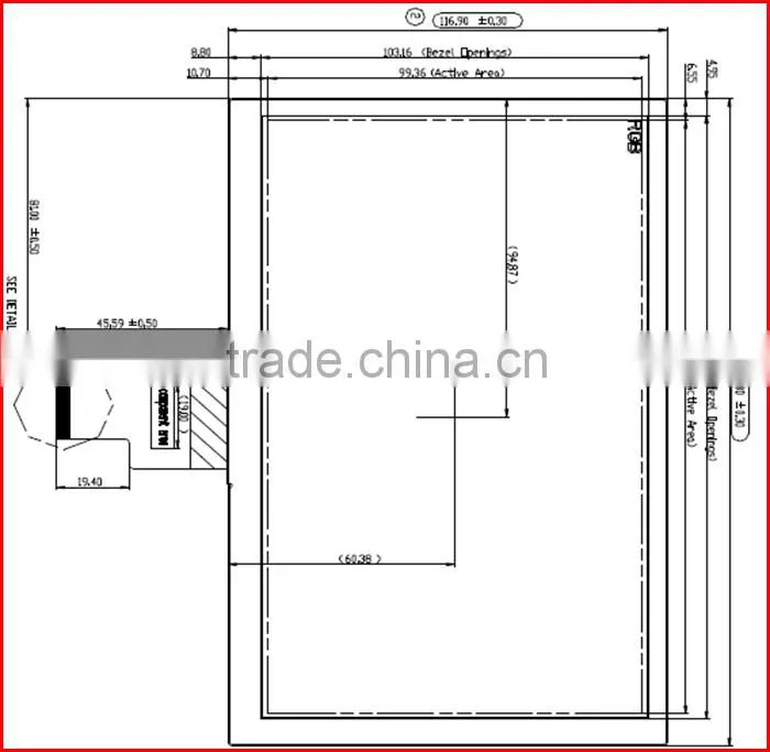 8inch 600nits 1024*600 high brightness capacitive touch screen display module with lvds interface