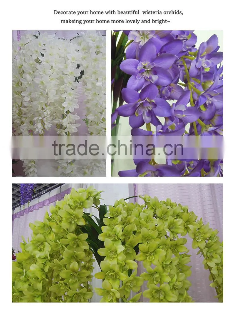 Artificial wisteria silk flower wall decoration
