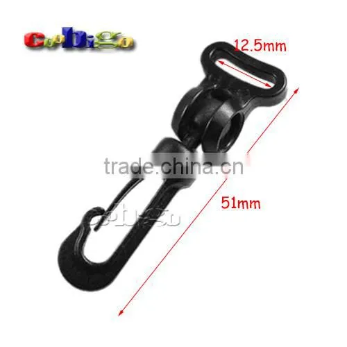 Black Plastic Rotary Snap Hook Clips for Bags Backpack Hanging Outdoor Kits #FLC019-A/B/C/D/E