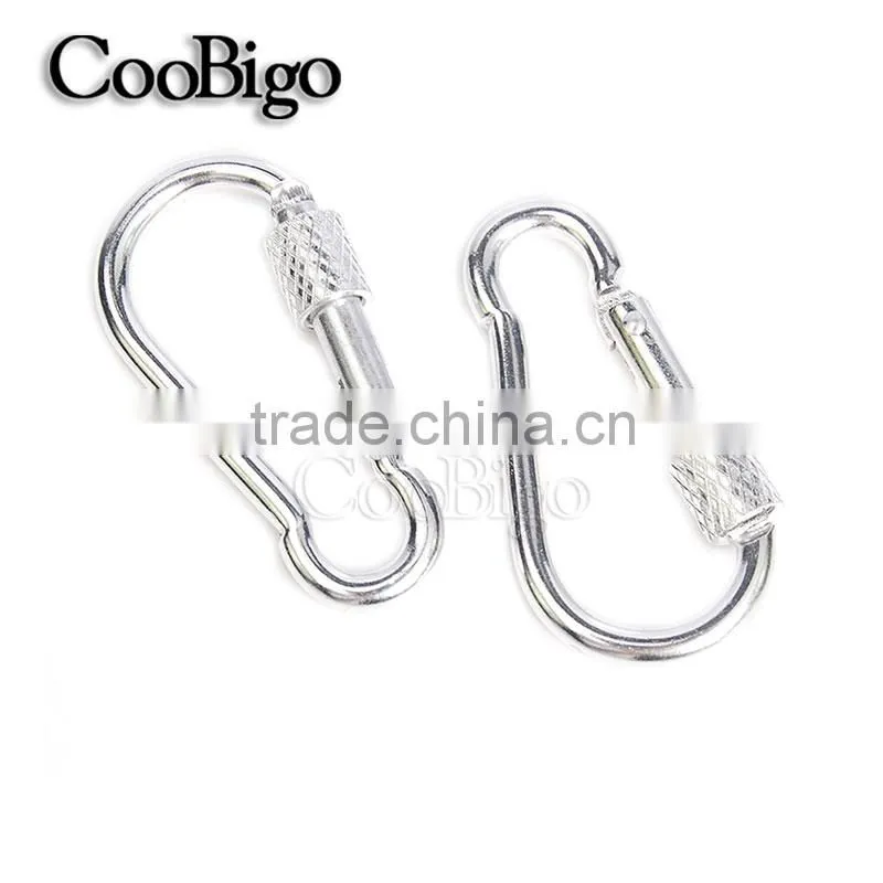Multi-Color Aluminum Spring Locking Carabiner Snap Hook Keychain Hiking Camping #FLQ188-7C(Mix-s)