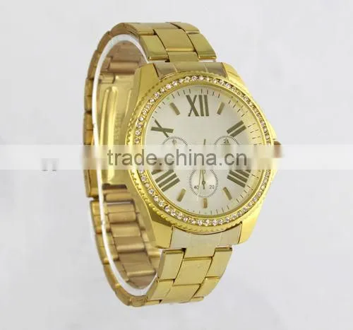 alloy metal waterproof classic fashion vogue IPG gold plated watch gold