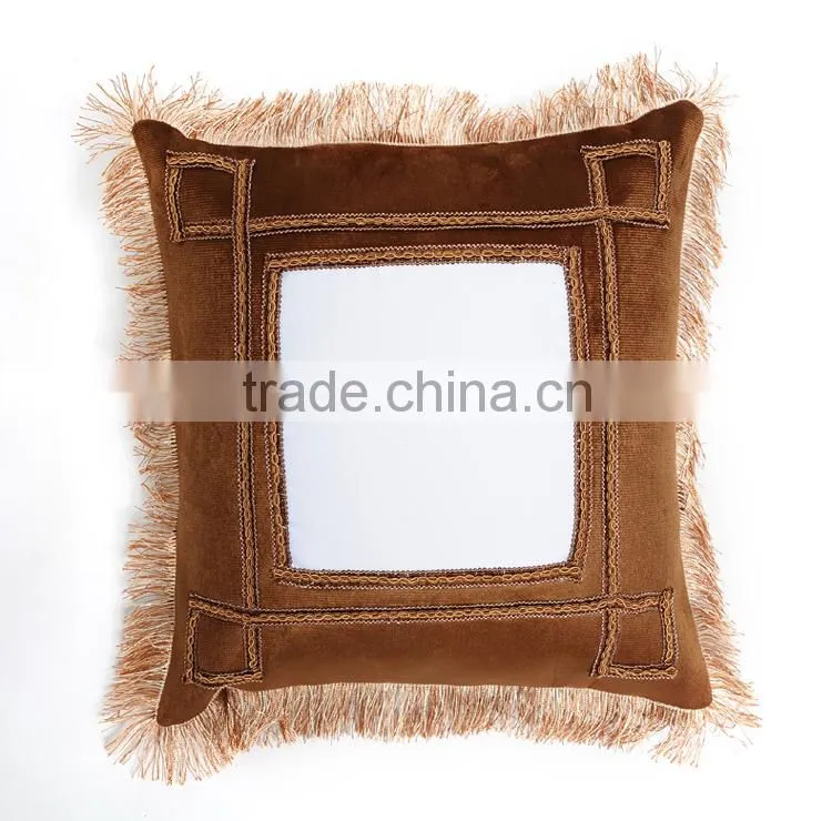 Square shape sublimation pillow with tassels
