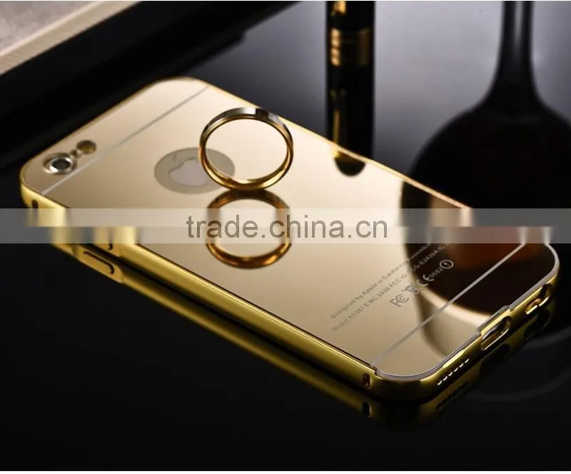 Aluminum metal frame bumper mirrior back Mobile phone cover and accessory for iphone 6 accessory for iphone 6S