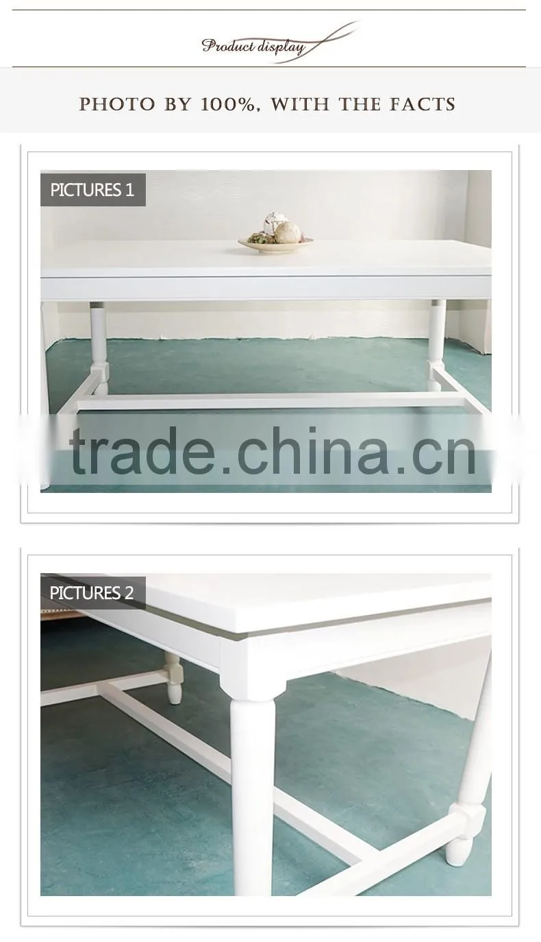 China Factory Wholesale Modern Dining Furniture Rectangle White Wooden Dining Table