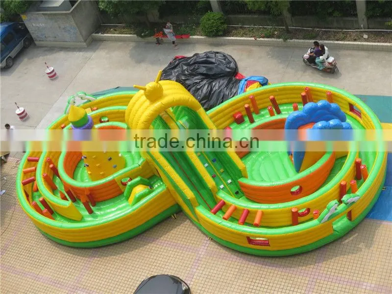 Newest biggest Outdoor Adult Inflatable Obstacle Course for hot Sale