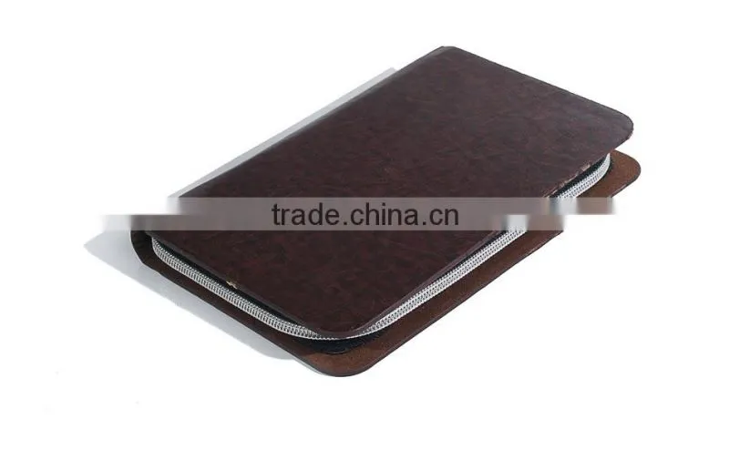 Hardcover leather noteebook with zipper