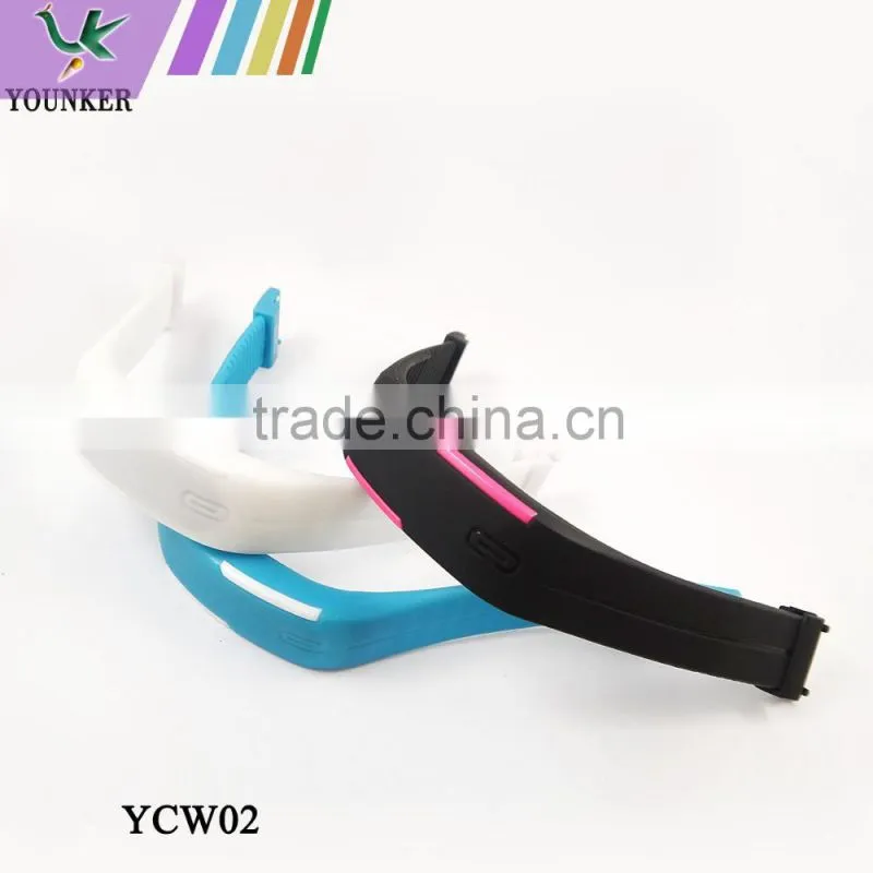 2015 Hot Sale Touch Screen LED Silicone Watch, Unisex Slim LED Silicone Band Sport Watch