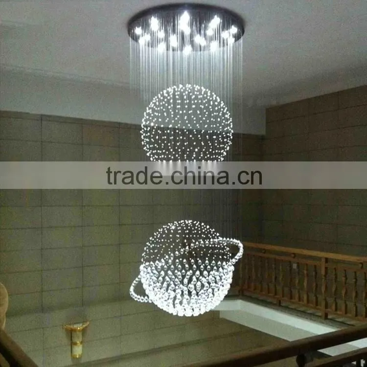 Incandescent Luminaire Pendant Lamp, Large Crystal Chandelier For Hotel