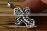 Silver 925 Cross Crucifix. Burnished Silver. Jerusalem Jewelry.