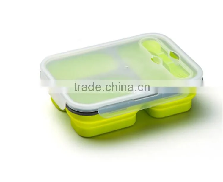 2015 Wholesale silicone collapsible lunch box /storage box