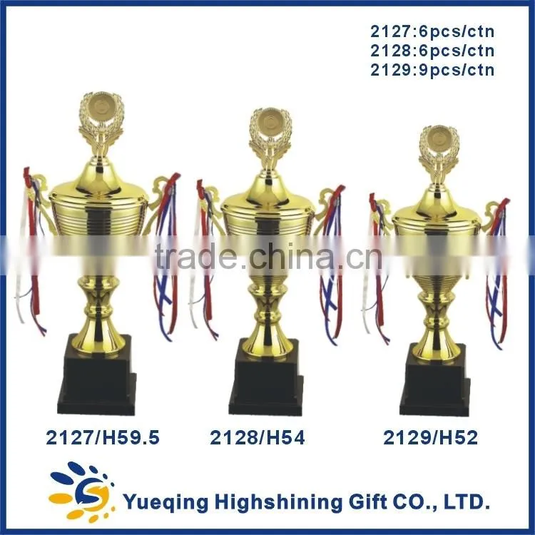 Hot sale plastic trophy base gold award trophy memento golden souvenir 2127 metal trophy cup China sport cup trophy