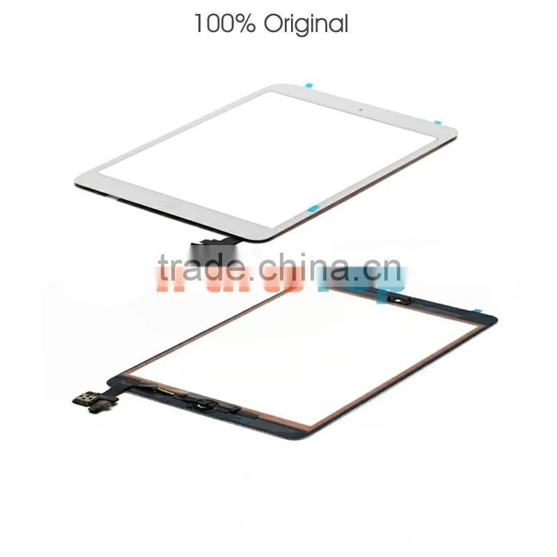Whosale 100% Original Front Touch Screen Digitizer With IC Assembly For iPad Mini,With Original Adhesive Home Button Assembly