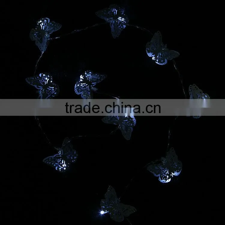 10L white led battery operated christmas light with butterfy