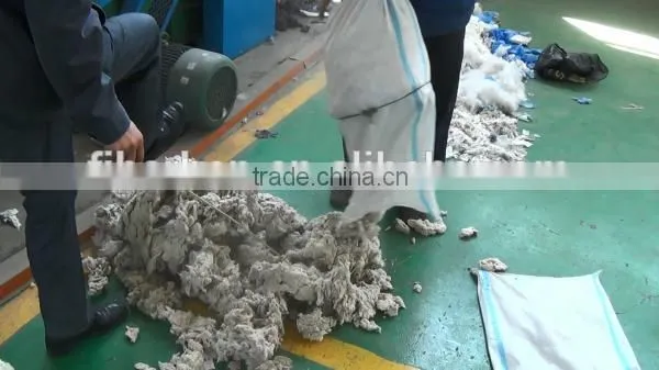 Cotton waste recycling machine, fiber waste recycling machine, cotton recycling machine