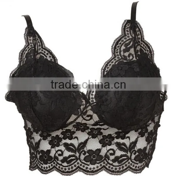 High quality lace bralette,Sexy Deep V Full Lace Camisole