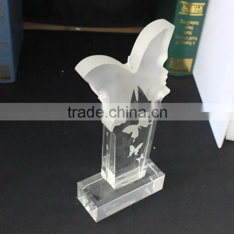 Wholesale butterfly shape crystal unique new design award desktop decoration
