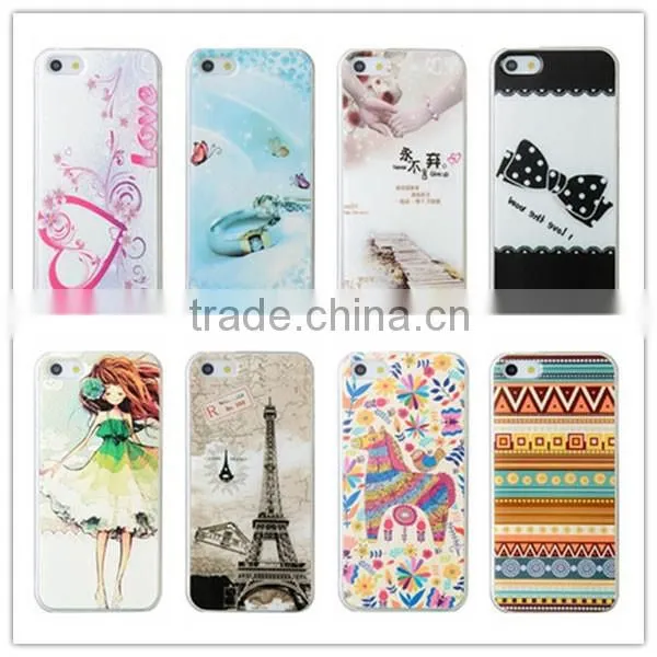 Color drawing print soft TPU case for iphone 5s case