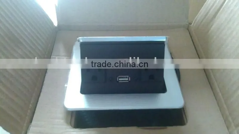 Silver colour desktop US socket with USB jack