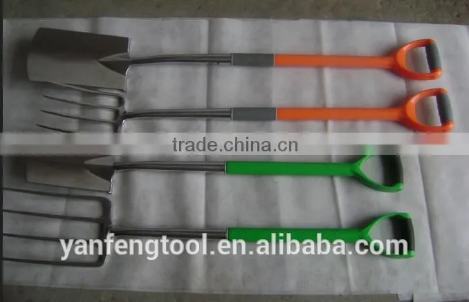 high quality long fiber handle steel garden fork