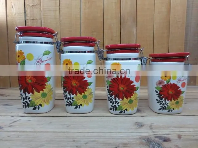 decorative new cosmos ceramic oil and vinegar cruets set