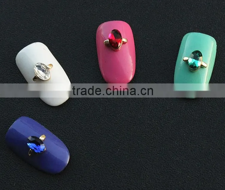 perfume bottle big stone drop shape metal jewelry for nail decorator