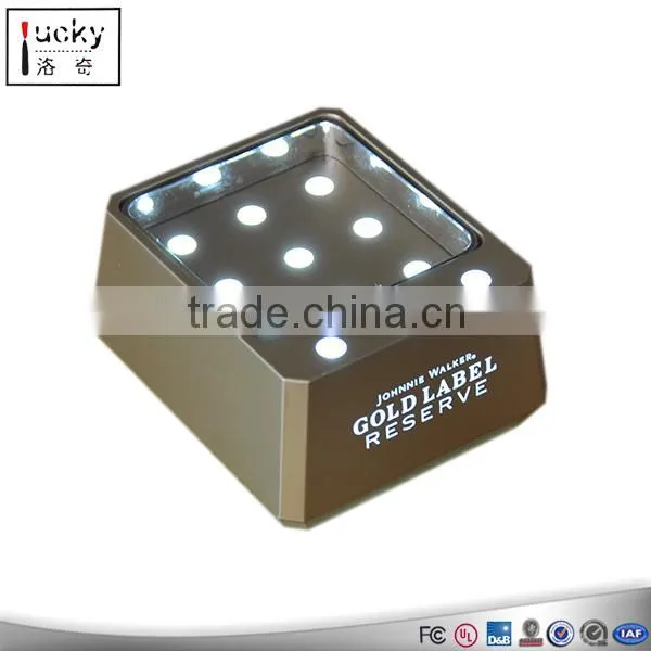 3 steps led light bar liquor display shelf custom all size wine bottle display stand