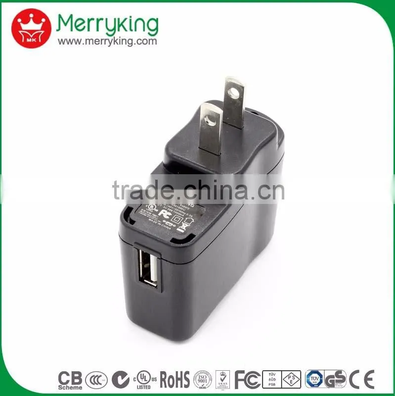 Folding plug excellent quality 50HZ 220V usb wall charger 5v 2.1amps 2amps
