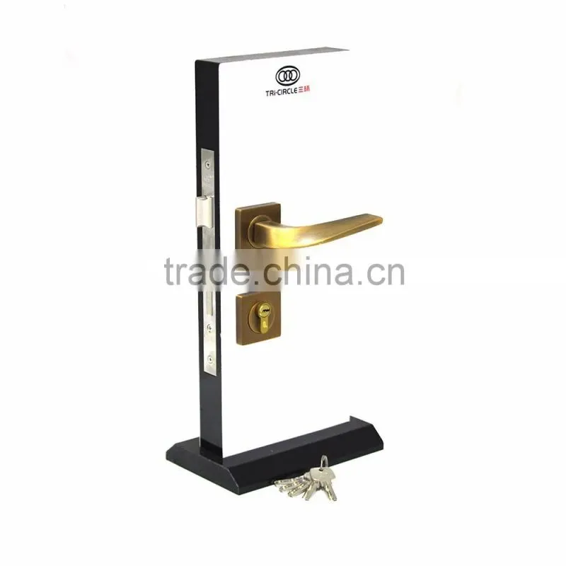 TRI-CIRCLE zinc alloy door handle lock, handle door lock set