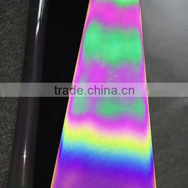 iridescent reflective spandex fabric /rainbow reflective fabric