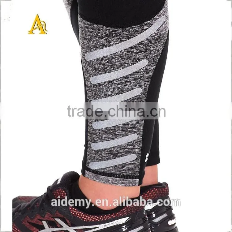 High quality stretch cotton fabric plain women high waist leggings