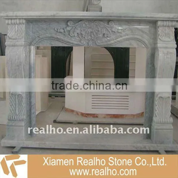 guangxi white marble carving fireplace