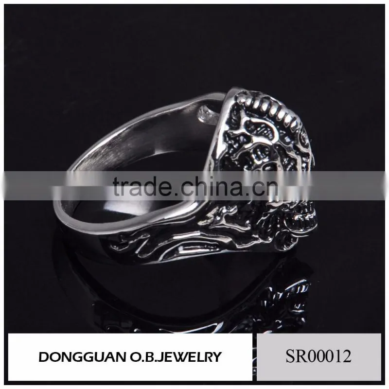 2016 Fashion new style skull ring wholesale steel jewelry ring