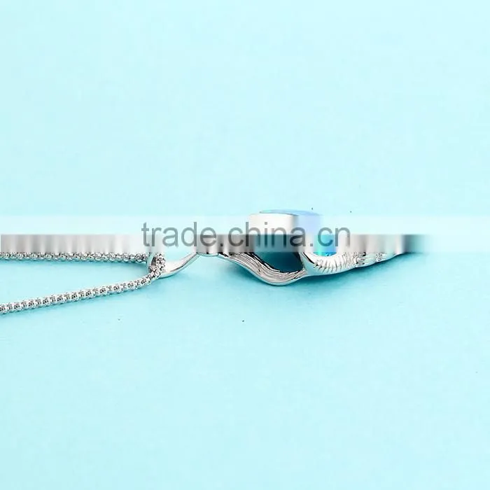 Latest Imitation Jewellery Designs For Blue Opal Stone Pendant Design