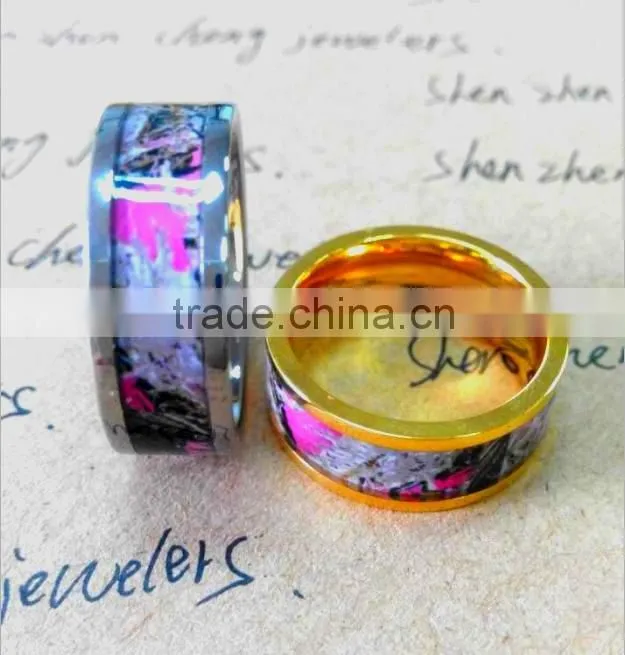 New year product titanium camo rings for unisex