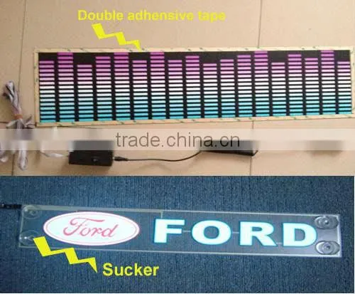 45x11cm Car Sticker Music Rhythm LED Flash Light Lamp Sound Activated Equalizer / car voice-activated music rhythm light