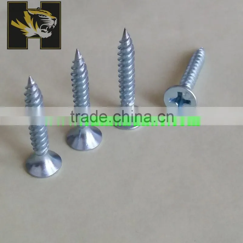 customized countersunk head zinc plating self tapping screw
