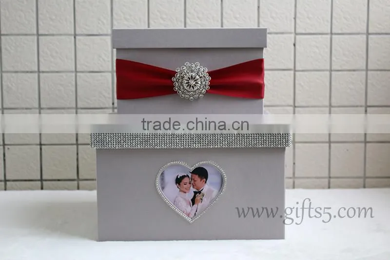 Luxury wedding card boxes with photo frame for best wedding gifts