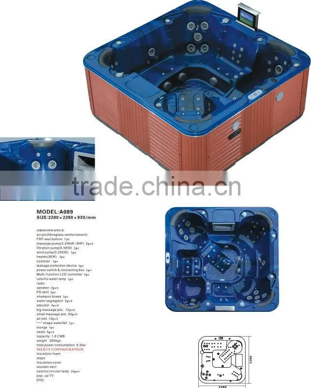 Square outdoor spa
