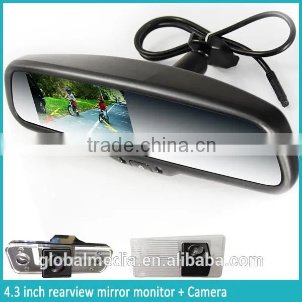 ak2-035lap car rearview mirror monitor germid with Compass&Temp,bluetooth,radar ddetector,automatically reverse diaplay