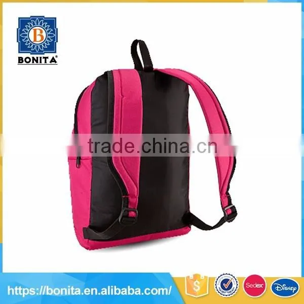 Simple design girls ladies classic pink 210t/pu school backpack china