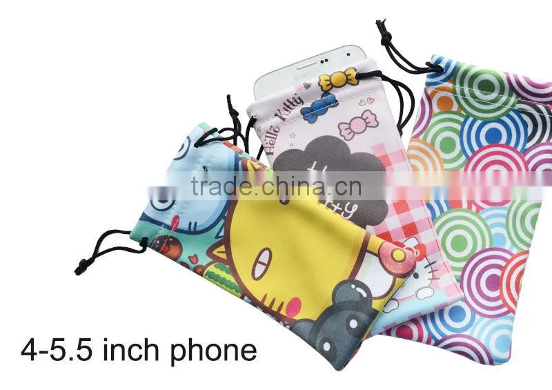 Microfiber drawstring lens pouch for jewelry pouch