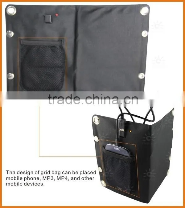 Solar power bag with 6W flexible solar panel, directly charge the sunlight